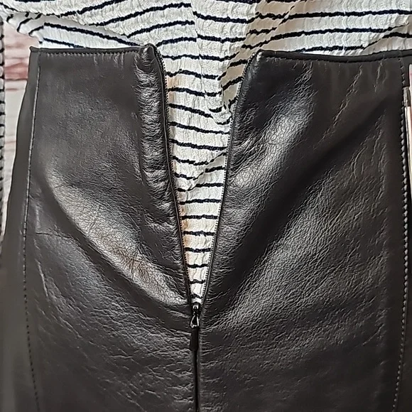 NWT YING DAK RHINESTONE 100% BLACK LEATHER LINED MAXI SKIRT - Picture 9 of 16